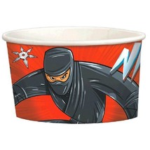 Ninja Zone Black Belt Snack Ice Cream Cups Birthday Party Supplies 8 Per Package - £4.68 GBP