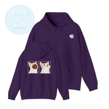 Womens mens cat hoodie, white, black, gray, blue, pink, purple, S, M, L,... - £66.88 GBP