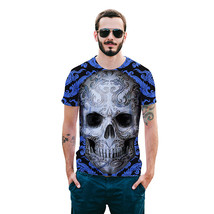 Men’s Pullover T-shirt 3D Skull Printed Halloween Short Sleeve Cotta Shirt - £23.74 GBP