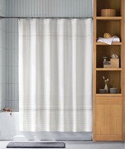 Haven™ 72&quot; x 72&quot; Chambray Stripe Organic Cotton Shower Curtain in Lunar Rock - £20.84 GBP