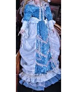 Doll Dress &amp; Hat Victorian Blue Velour w/White - Gorgeous!!! - $159.95