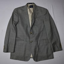 Nautica 42L Gray Glenn Check Silk Wool Mens Blazer Sport Coat Jacket - $54.59