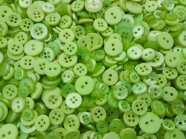 100 Small Neon Green Buttons, Chartreuse, sizes 6mm to 15mm, 1/4&quot; to 5/8&quot;, many  - £6.37 GBP