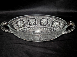 Vintage Imperial Glass Ohio 10&quot; Oval Double Handle Celery Bowl - Amelia Pattern - $18.60