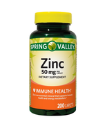 SPRING VALLEY ZINC 50MG IMMUNE HEALTH SUPPORT 200-CT SAME-DAY SHIP - £10.18 GBP