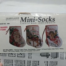Vermillion Stitchery Mini-Socks Christmas Ornaments Counted Cross Stitch... - £13.60 GBP