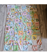 Vtg Handmade Blanket Boho Quilt Colorful Coverlet 62x83 70s 80s Fairy Tales - $46.06