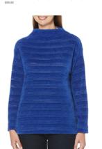 Rafaella Textured Stripe Chenille Blue Jacquard Sweater  Women&#39;s Size XL... - £16.28 GBP