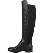 New $300 Black Womens 6 Cole Haan Leather Stretch Fabri Boots Tall Knee ... - £237.40 GBP