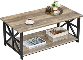 Greenforest Coffee Table For Living Room With Round Corners Farmhouse Style - £92.77 GBP