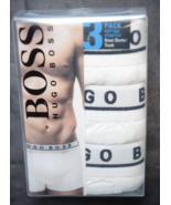 HUGO BOSS Hombre 3-Pack Blanco Algodón Elástico Ropa Interior Bañador Bó... - $24.72