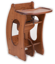 3-in-1 High Chair Desk Rocking Horse Solid Amish Handmade Furniture - £527.56 GBP