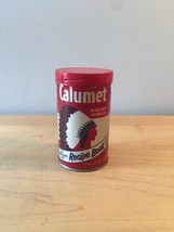 Vintage 70s Calumet Baking Powder tin packaging with recipe book offer  - £11.99 GBP