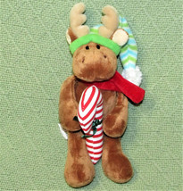 Gund Flapadoodles Christmas Reindeer 10&quot; Moose B EAN Bag Plush Candy Cane Floppy - £8.89 GBP