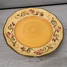 Gibson Design Heritage Park Green Red Scrolls Vine Yellow Dinner Plate 1... - $8.00