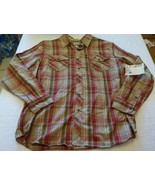Mens Mossy Oak Brown Red Button Dress Shirt 2XLarge 50-52 New W Tags Blu... - $35.78 CAD