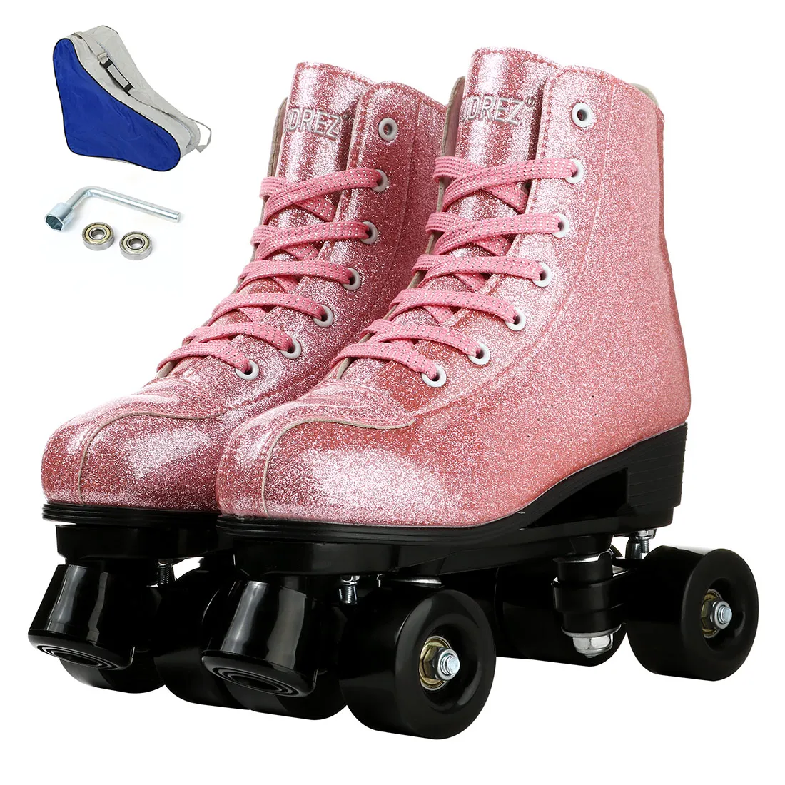 Roller Skates Shoes Pu Leather Kids Youth Sneaker Flash Wheels Adult Sliding Qua - £167.45 GBP