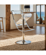 LeisureMod Napoli Clear Acrylic Bar Stool with Chrome Legs, Modern Style - $102.00