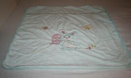 Aziz Baby Crib Baby Girl Bunny Rabbit Blanket Quilt Throw Light Blue Thi... - $19.90