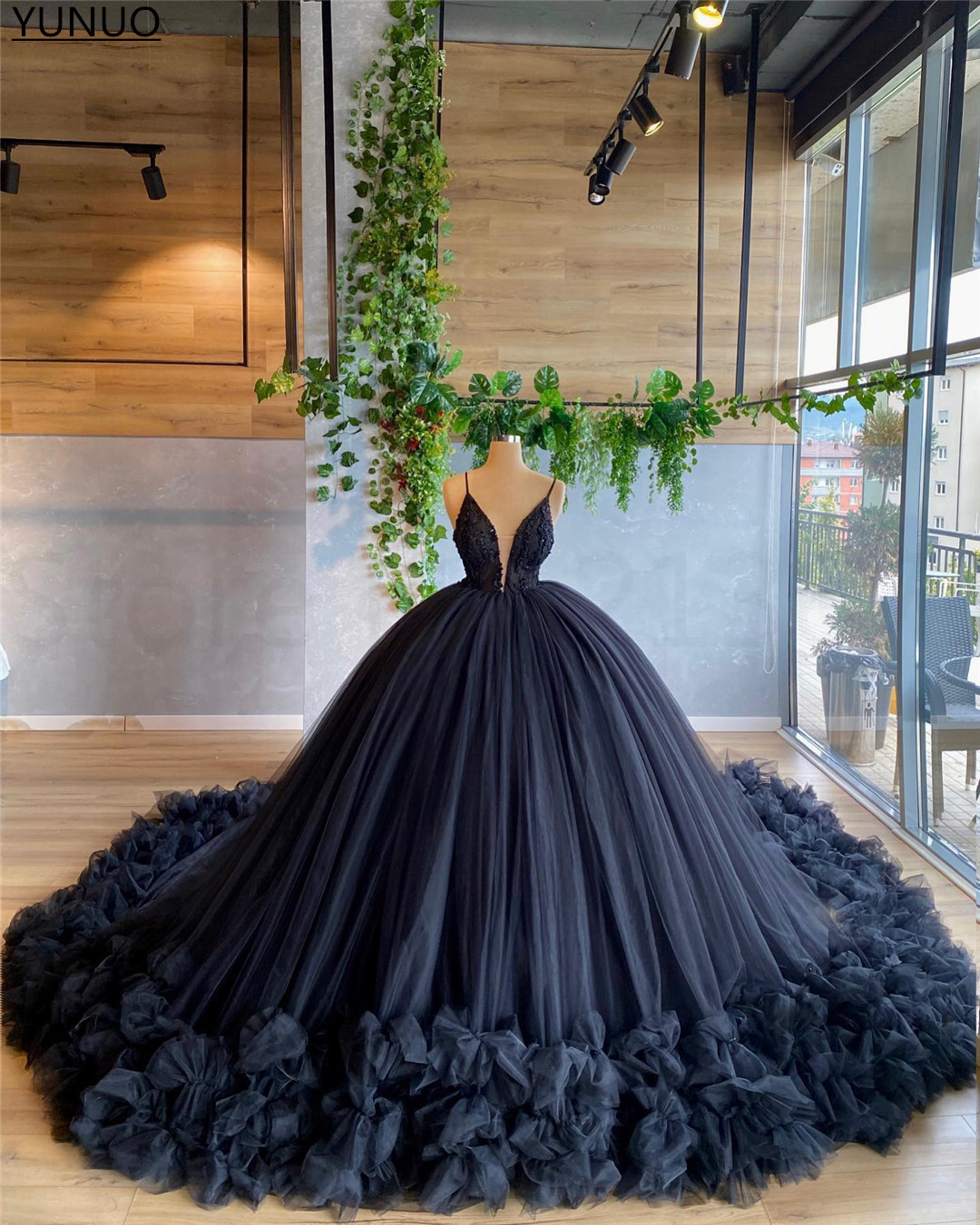 V-neck  Organza and Tulle Open Back Ball Gown Wedding Dress  Wedding Dresses