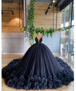 V-neck  Organza and Tulle Open Back Ball Gown Wedding Dress  Wedding Dre... - $220.00