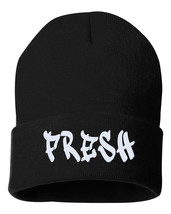 FRESH Embroidered Cuffed Beanie Hat, Embroidered Gift, Winter Hat - £12.84 GBP