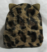Bath & Body Works CHEETAH CAT empty cosmetic bag with fur and gold glitter ears - $28.01
