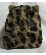 Bath &amp; Body Works CHEETAH CAT empty cosmetic bag with fur and gold glitt... - $33.99