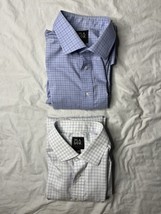Jos A Bank Dress Shirt Lot X2 Men’s 17.5-34 Tailored Fit Long Sleeve But... - $469.27 MXN