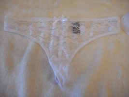 Women&#39;s City Streets Juniors Lace Thong Panties White NEW Large 7 - £7.01 GBP
