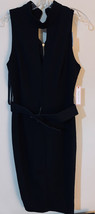 Bisou Bisou Michele Bohbot Black Dress w/Belt Women&#39;s Size 10 Polyester - $18.69