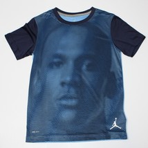 Nike Jumpman Boy&#39;s Dri Fit Air Jordan Blue Graphic Tee Shirt Top size M 10-12 - £7.83 GBP