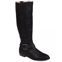 Journee Collection Women Riding Boots Winona Size US 7.5 Wide Calf Black - £24.11 GBP