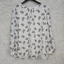 Talbots Top Womens 3X White Pullover Long Sleeve Bow Tie Lined Holiday NYE - £22.92 GBP