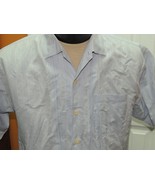 Men&#39;s MED Tommy Bahama Short Sleeve Hawaiian Shirt Linen Blend LIGHT BLU... - £13.51 GBP