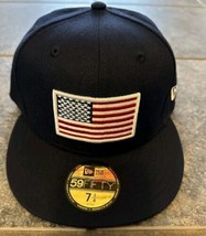 New Era Adult USA Flag 59Fifty Snap Back Fitted Hat - Size 7 1/4 Dark Blue New - £22.36 GBP