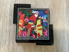 Molas Arte Kuna Columbia Set 6 Colorful Art Coasters Parrot Butterfly - £39.96 GBP