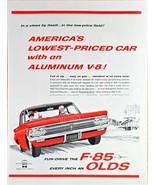 OLDSMOBILE F-85 - Gary Moore Show - Aluminum V8- 1962 VTG Print Ad - $250.51 MXN
