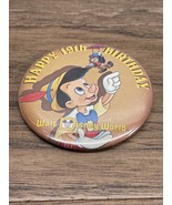Walt Disney World Happy 19th Birthday Button Pin Pinocchio Jiminy Cricke... - $9.89