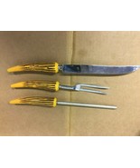 Vintage E. Parker &amp; Sons Stag Horn Bakelite 3 piece carving set - $25.74