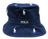 Polo Ralph Lauren Embroidered Pony Bucket Hat Adult Size L/XL Navy Blue NEW - $54.95