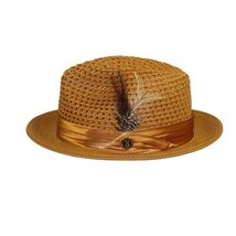 Men's Summer Spring Braid Straw style Hat by BRUNO CAPELO JULIAN JU916 Cognac image 6