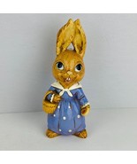 Chalkware Animorphic Country Bunny Rabbit Polka Dot Dress Figure Japan - £30.21 GBP