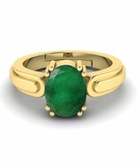Emerald Ring 3.00 Ratti Natural Emerald Ring Gold Plated Adjustable Ring... - €38,51 EUR
