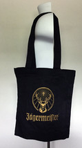 2 Jagermeister Black Lightweight Tote Bags Cotton Gold Logo 11&quot; x 12&quot; - £14.82 GBP