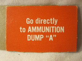 1963 Combat! tv series Board Game Piece: &#39;Go To Ammunition Dump A&#39; Red Card  - £1.59 GBP
