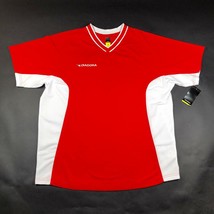 Neu Diadora T-Shirt Trikot Jugendliche Jungen L Rot Weiß V Hals Gestreif... - $14.00