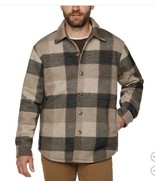Banana Republic Mens Shirt Jacket Tan Multicolor Check Shacket Lined Pocket - $84.18 CAD
