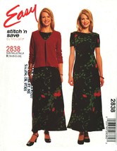 Misses&#39; Dress &amp; Unlined Jacket 2000 Mc Call&#39;s Pattern 2838 Sizes 18-24 - £9.59 GBP