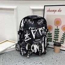 Fashion Graffiti Women Backpacks Travel Bagpack Shoulder Bags Teenage Girls Stud - £22.49 GBP